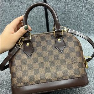 Used Louis Vuitton Alma BB Beige Damier Azur Cream Bag